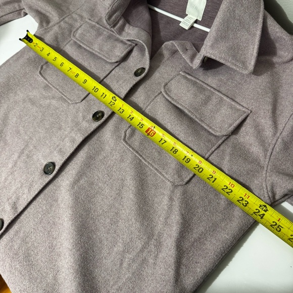 H&M lavender pink fleece button up Utility Jacket - Picture 5 of 7